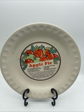 Vintage Apple Pie Recipe Dish Plate Sunnycraft Sunstone 11011 Collectible